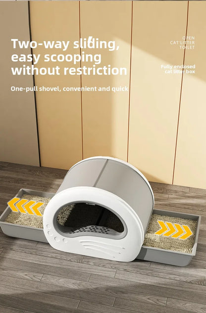 Self Cleaning Cat Litter Box Extra Large Fully Enclosed Drawer Dual Side Doors Odor Control  Cat Toilet Arenero Gato Pet Items