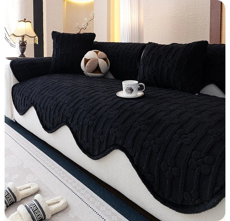 Thicken Plush Sofa Covers Winter Warm Universal Couch Mat Retro Style Anti-slip Sofa Seat Pad Decor for Living Room 방석쿠션