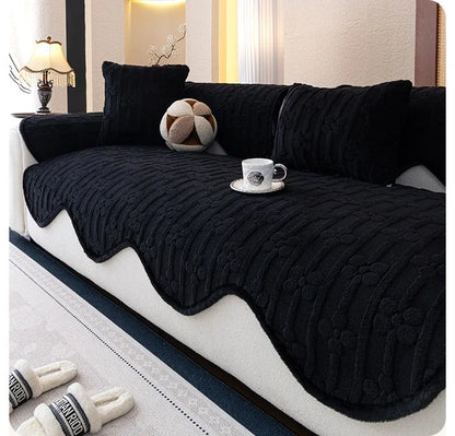 Thicken Plush Sofa Covers Winter Warm Universal Couch Mat Retro Style Anti-slip Sofa Seat Pad Decor for Living Room 방석쿠션
