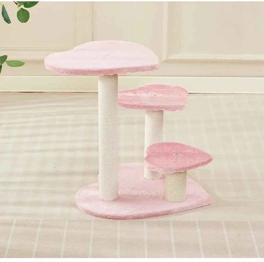 Plush Cat Tree with Heart-Shaped Design Suitable for All Seasons Cat Tree House for Kittens And Cats Furniture
