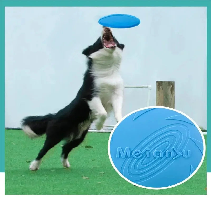 Pet Dog Flying Disk Toy Silicone Material Environmentally Friendly Anti-Chew Dog Puppy Interactive Training Pet Supplies E2