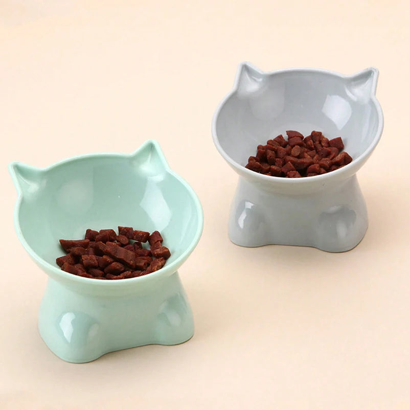 Hot-selling Nordic style pet bowl, cervical vertebra protection cat bowl anti-tip plastic inclined mouth cat bowl pet supplies