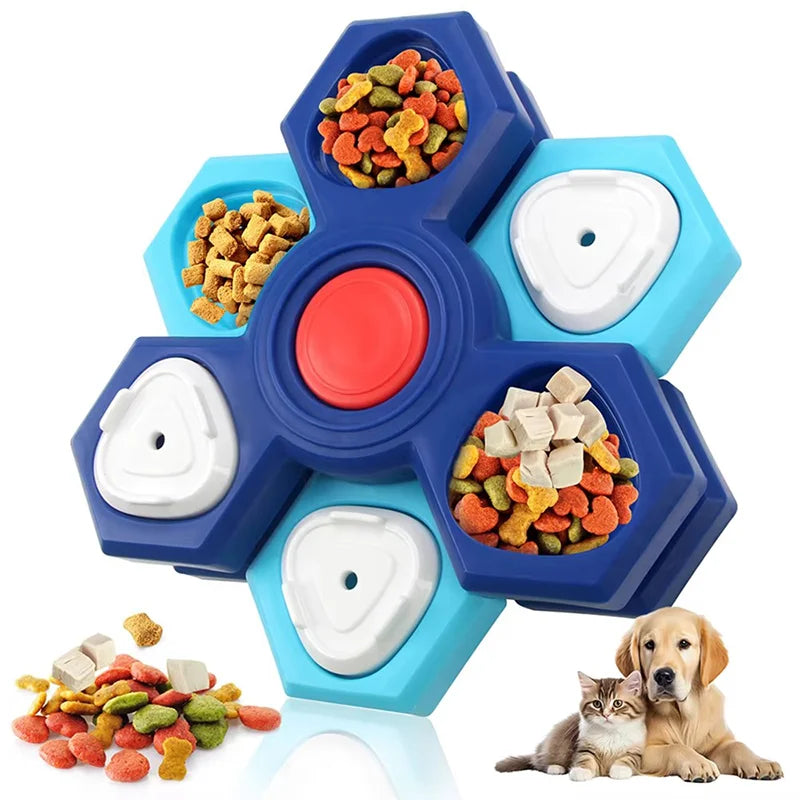 Interactive Slow Feeder Bowl New Durable Latex Dog Cat Puzzle Board Anti Boredom Pet Toy Anti Choking IQ Training Food Dish