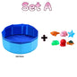 Foldable Cat Pool Toy Play Water Bath Tub for Dogs and Cats Summer Cool Pet Cleaning Basin with Turtle Starfish Octopus Design