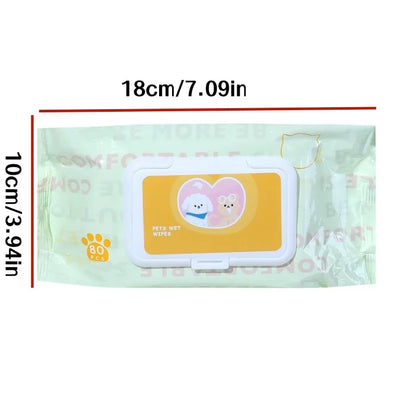 3 Packs, 80 Sheets Per Pack, Pet Wipes, Pet Wipes Specifically for Cats and Dogs, for Wiping Tear Stains, Cleaning Body Parts, No-Rinse, Deodorizing, Cleaning Wet Wipes