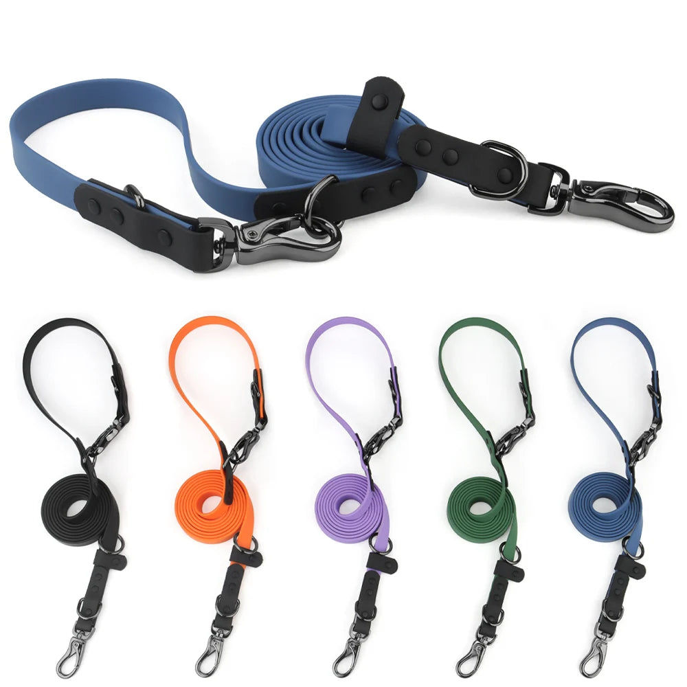Waterproof Dog Leash with 2 Hooks for Walking,Adjustable for Traffic Control Safety Durable and Odor Proof for Medium Large Dogs