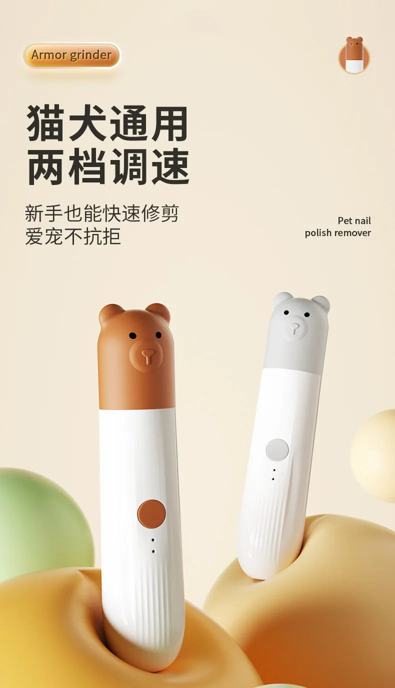 Popular Pet Electric Nail Grinder with Led Light to Illuminate the Blood Line, Suitable for Cats and Dogs, Electric Nail Clippers, USB Charging, Two-Speed Adjustment