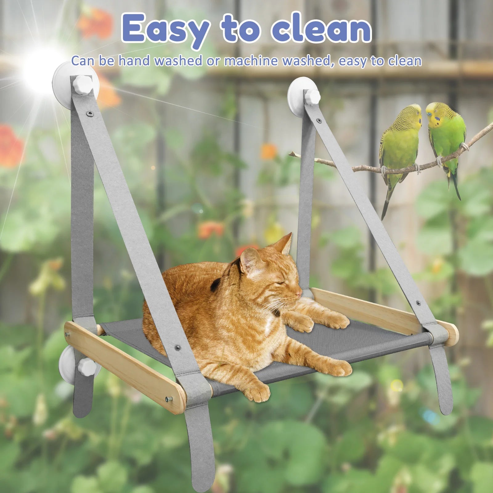 Foldable Cat Hanging Bed Window Suction Cups Pet Hammock Aerial House Kitten Climbing Seat Comfortable Pet Accessories