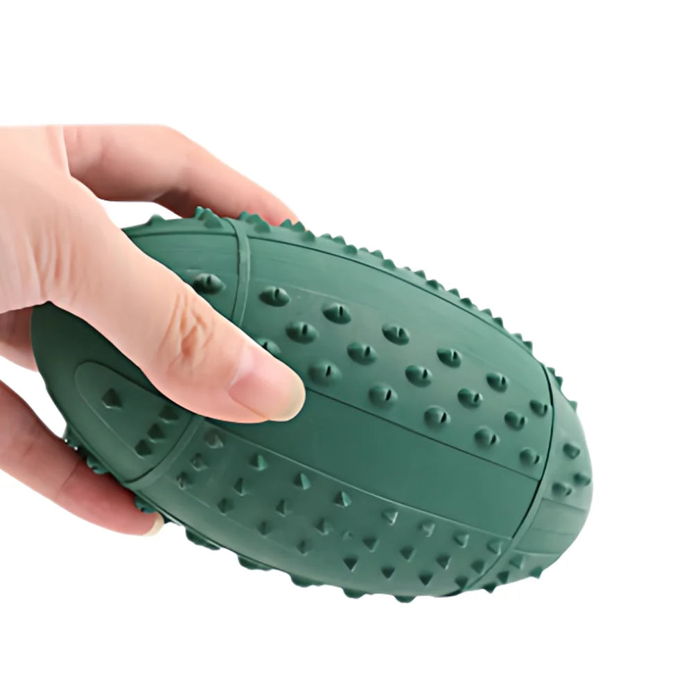 Christmas Puzzle Feeder Ball - Platinum Silicone Treat Dispenser with Bite-Proof Ridge & Natural Mint, Dishwasher Safe Dog Toy 