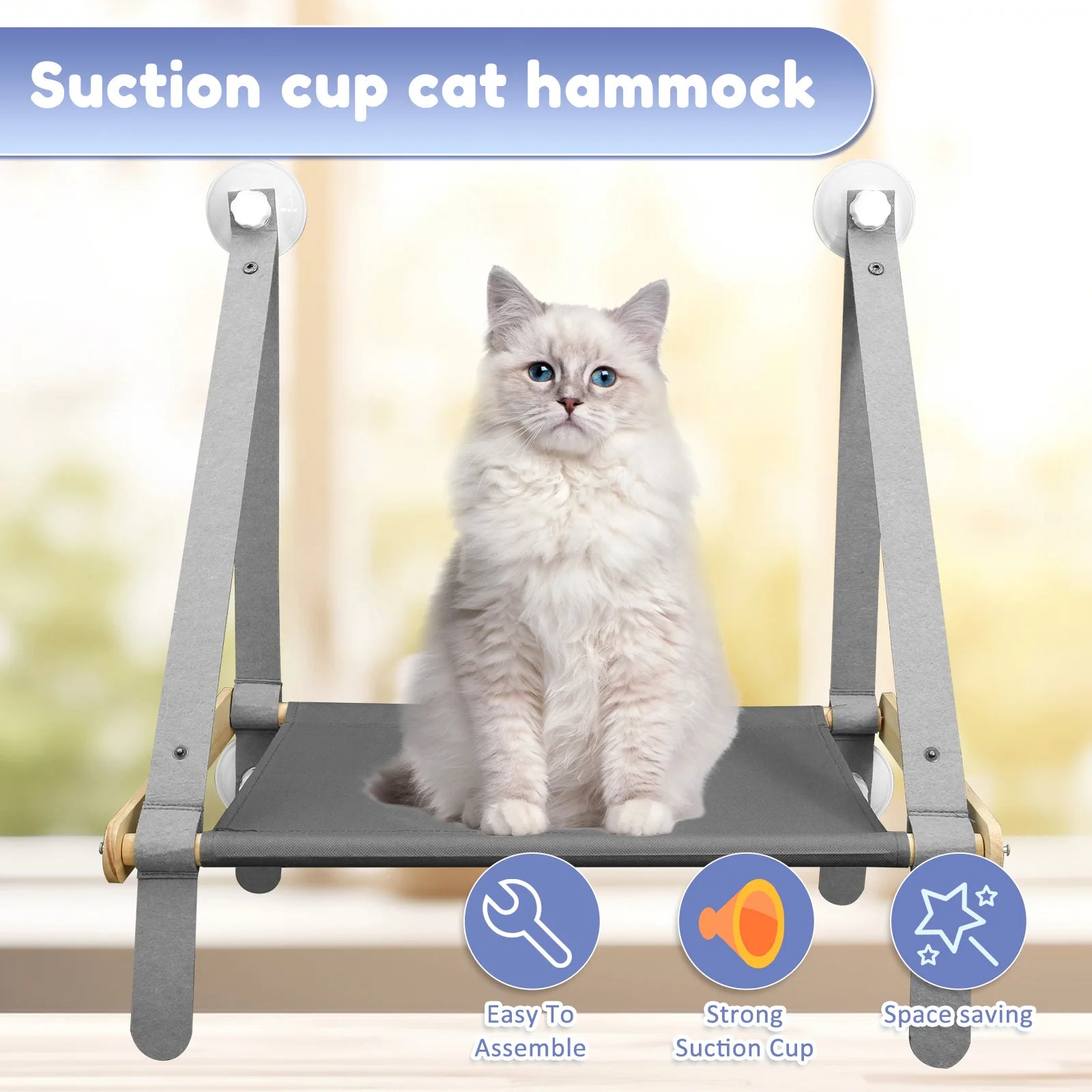 Foldable Cat Hanging Bed Window Suction Cups Pet Hammock Aerial House Kitten Climbing Seat Comfortable Pet Accessories
