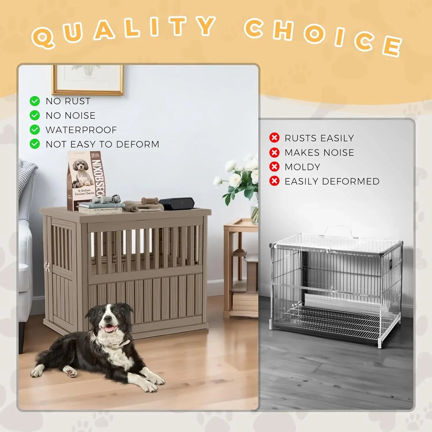 Dog Crate End Table - Lockable Kennel for Small/Large Dogs, Modern Indoor Furniture Nightstand  (39.37 * 28.35 * 32.83 Inch)
