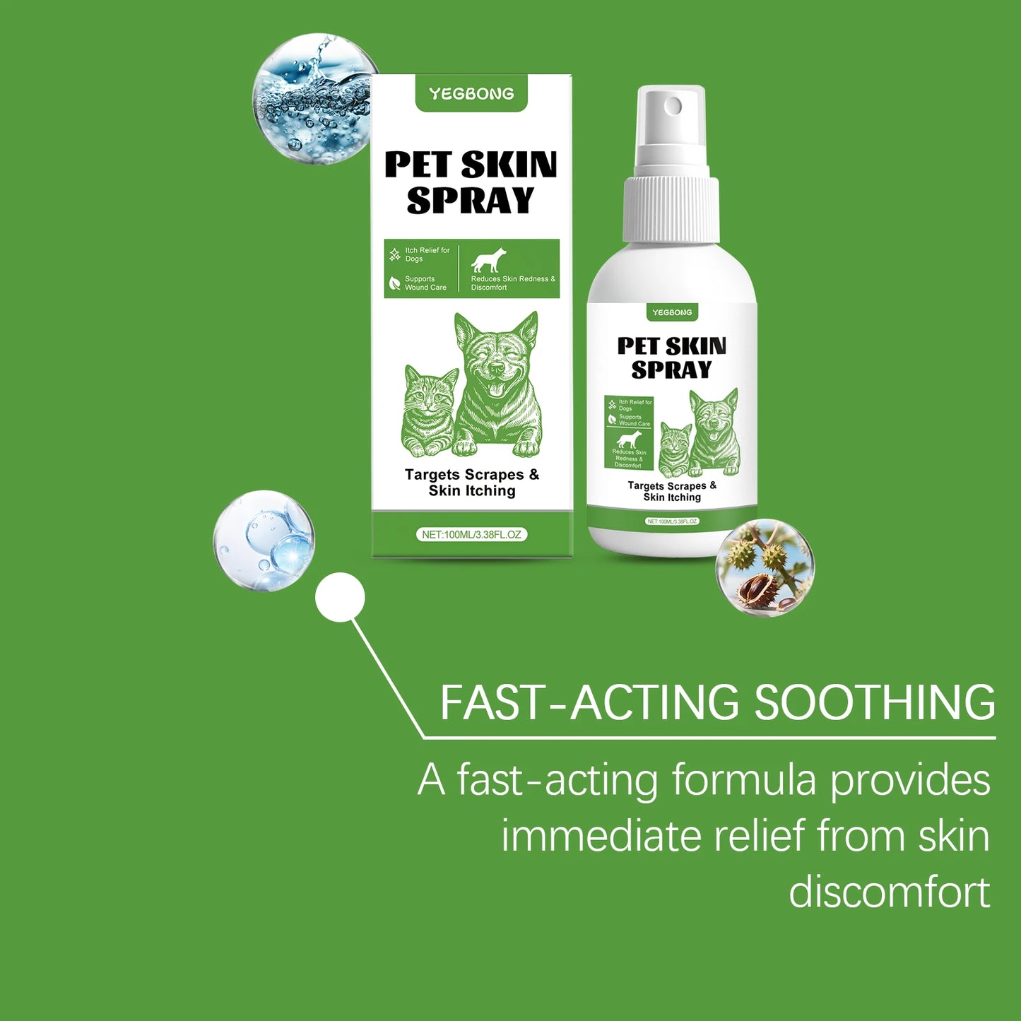 Yegbong Dog Skin Spray – Thoughtful protection, gentle and fast-acting care for skin discomfort, clean and comfortable spray