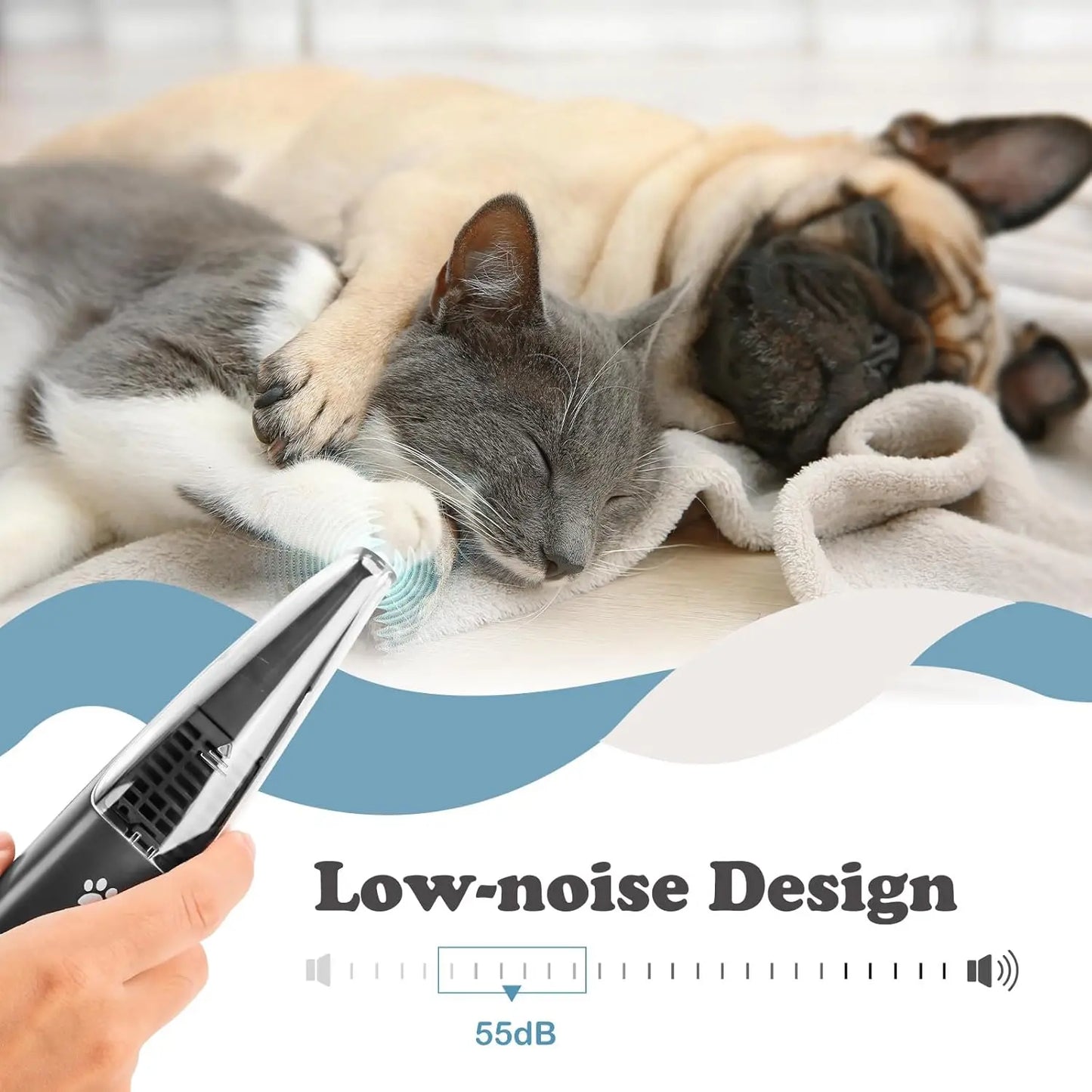 Pet Paw Trimmer for Dog Cat with Vacuum Suction Professional 2 Modes Cordless Electric Dog Grooming Clippers for Cats Paws Face