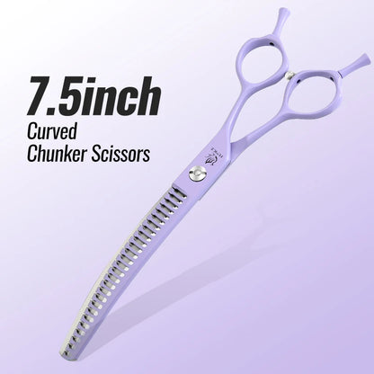 Fenice Dog Beauty Scissors Colorful 6.5/7/7.5 inch JP440C Professional Dog Grooming Scissors Curved Thinner Chunker Shears Tools