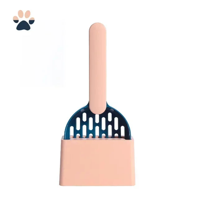 Cat Litter Scoop Set with Base Long Handle Clashing Cat Poop Tool High-Grade ABS Plastic Durable Kitten Toilet Cleaning Tool Pet
