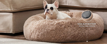40-120cm Round Long Plush Dog Kennel Winter Warm Pet Sleeping Bed Dog House Dogs Cat Kennel Cushion Soft Sofa Pets Accessories