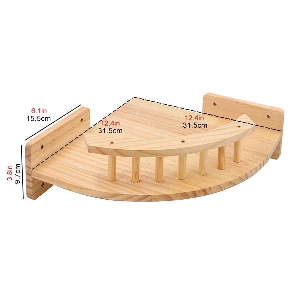 Wooden Cat Climbing Shelves Wall Mounted Cat Tree Sisal Scratching Post Pedal Hammock Indoor Kitten Playground Cats Accessories