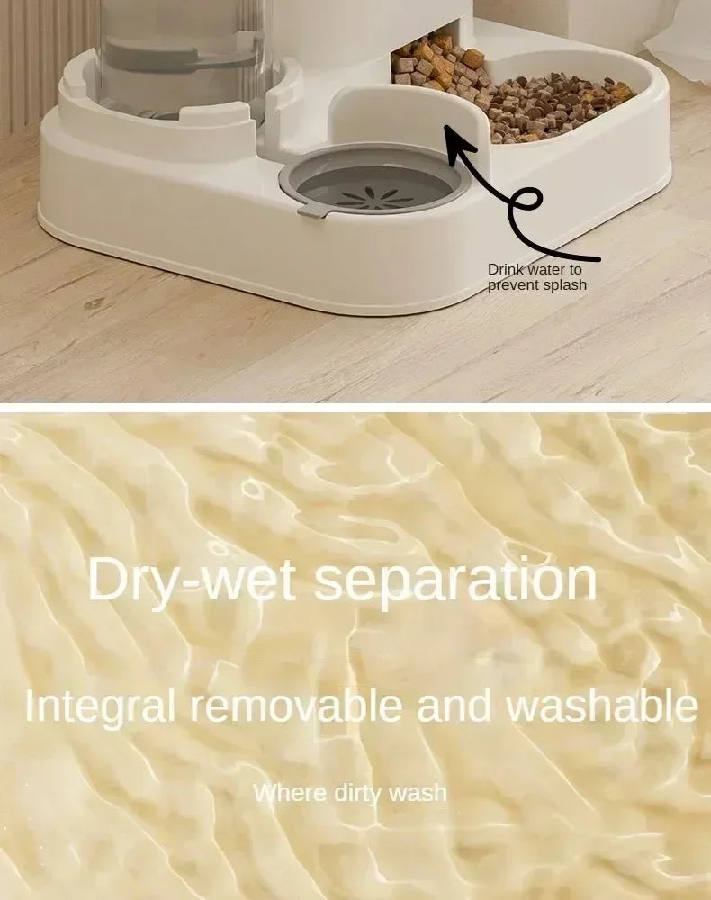 KJ Automatic Feeder Dog Cat Food Bowl with Water Fountain Large Capacity Pet Food Storage Dispenser Container Puppy Pet BB