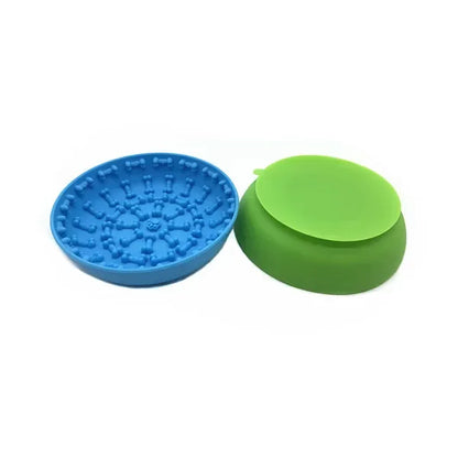 Pet Dog Slow Feeder Bowl with Suction Cup, Interactive Chew Toy for Anxiety Relief