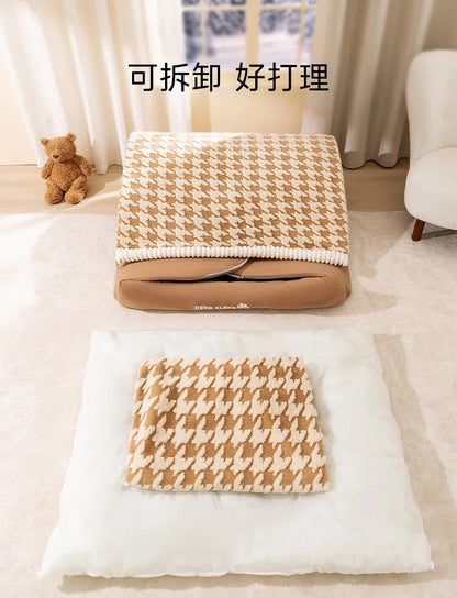 Dog Den Large-sized Dogs' Winter and Autumn Warmth Preservation Quilted Cat Den Drawer House Pet Bed Golden Retriever Washable