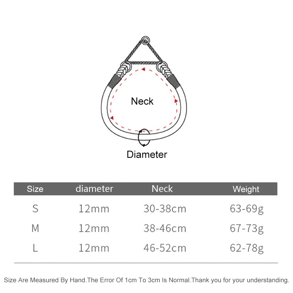 Dog Collar P Chain Comfortable Cotton Dog Collars Adjustable Braided Cotton Multi-Color Rope Collar with Durable Metal Dog Chain
