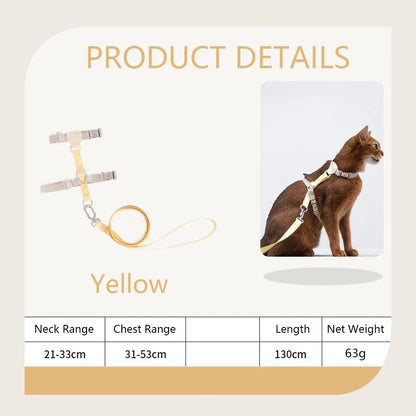 Cat Harness Leash Set Adjustable I-shaped Walking Cat Rope Chest Strap Pet Outdoor Supplies Breathable Harness Leash Puppy Cat