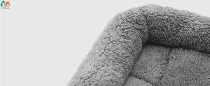 ATUBAN Cat Beds for Indoor Cats,Dog Bed Curl Sleep Plush Cushion Pillow,Non-Slip Bottom Washable Mat for Small Pet Puppy Rabbit
