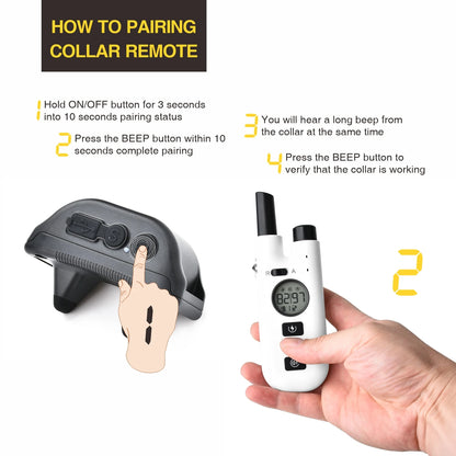Dog Training Bark Collar 2 in 1 No Bark Control Collar 800M Rechargeable Dog Electric Collar Remote Waterproof Dog Pet Product