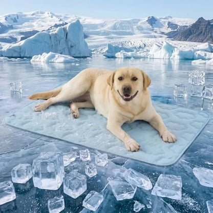 Dog Cooling Mat for Extra Large Dogs XL Breathable Thin Cool Crate Pad with Chill Cold Fiber and Innovative Mesh Bas