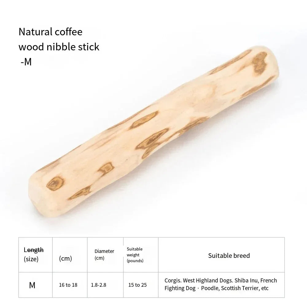 Natural Coffee Wood Dog Chew Toys Long Lasting Chewable Stick Dogs Supplies Stress Relief Chew Stick Pet Molar Toy for Dog Puppy