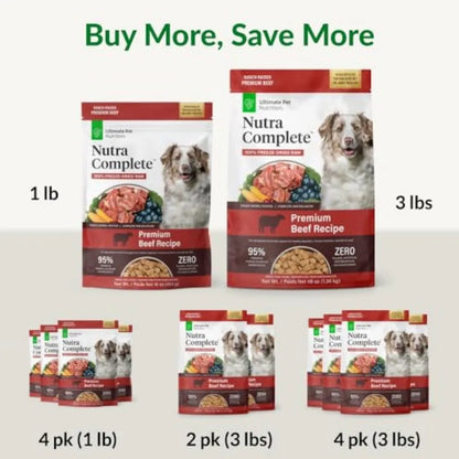 Nutra Complete 00% Freeze Dried Raw Veterinarian Formulated Dog Food with Antioxidants Prebiotics and Amino Acids