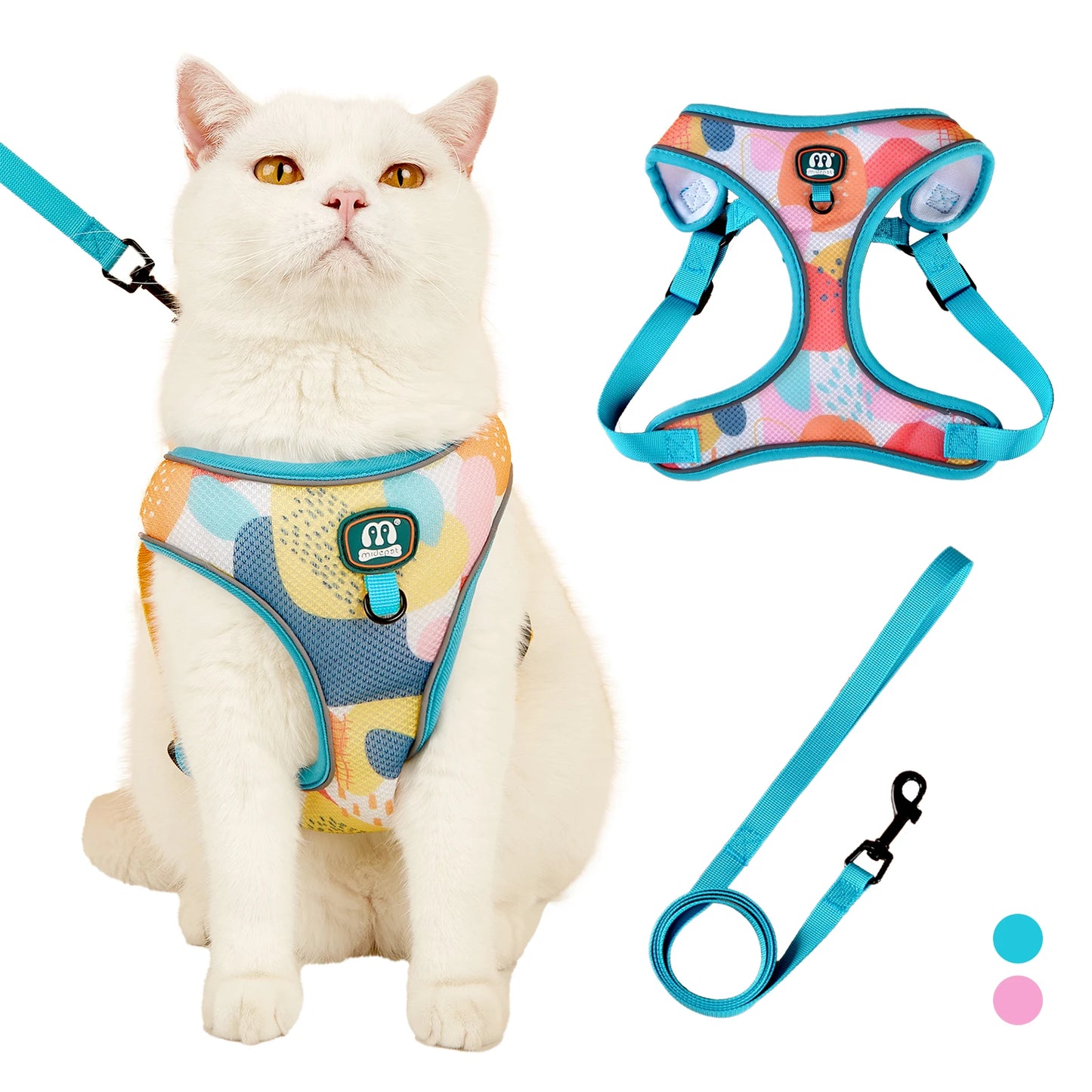 New Arrives Adjustable Soft Mesh With Fashionable Design Pet Harness And Leash Set