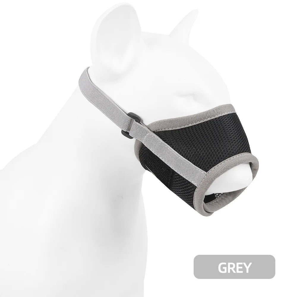 Dog Muzzle,Soft Nylon Muzzle Anti Biting Barking Chewing Air Mesh Breathable Adjustable Pets Muzzle for Small Medium Large Dogs