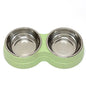 Pet Cat & Dog Dual Bowl - 2-in-1 Food & Water Bowl for Medium Cats, Puppies, Pet Feeding Supplies