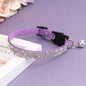 Soft Pink Suede Leather Cat Collar - Bling Rhinestone Design with Bell, Safety Breakaway & Adjustable XS/S for Cats & Puppies