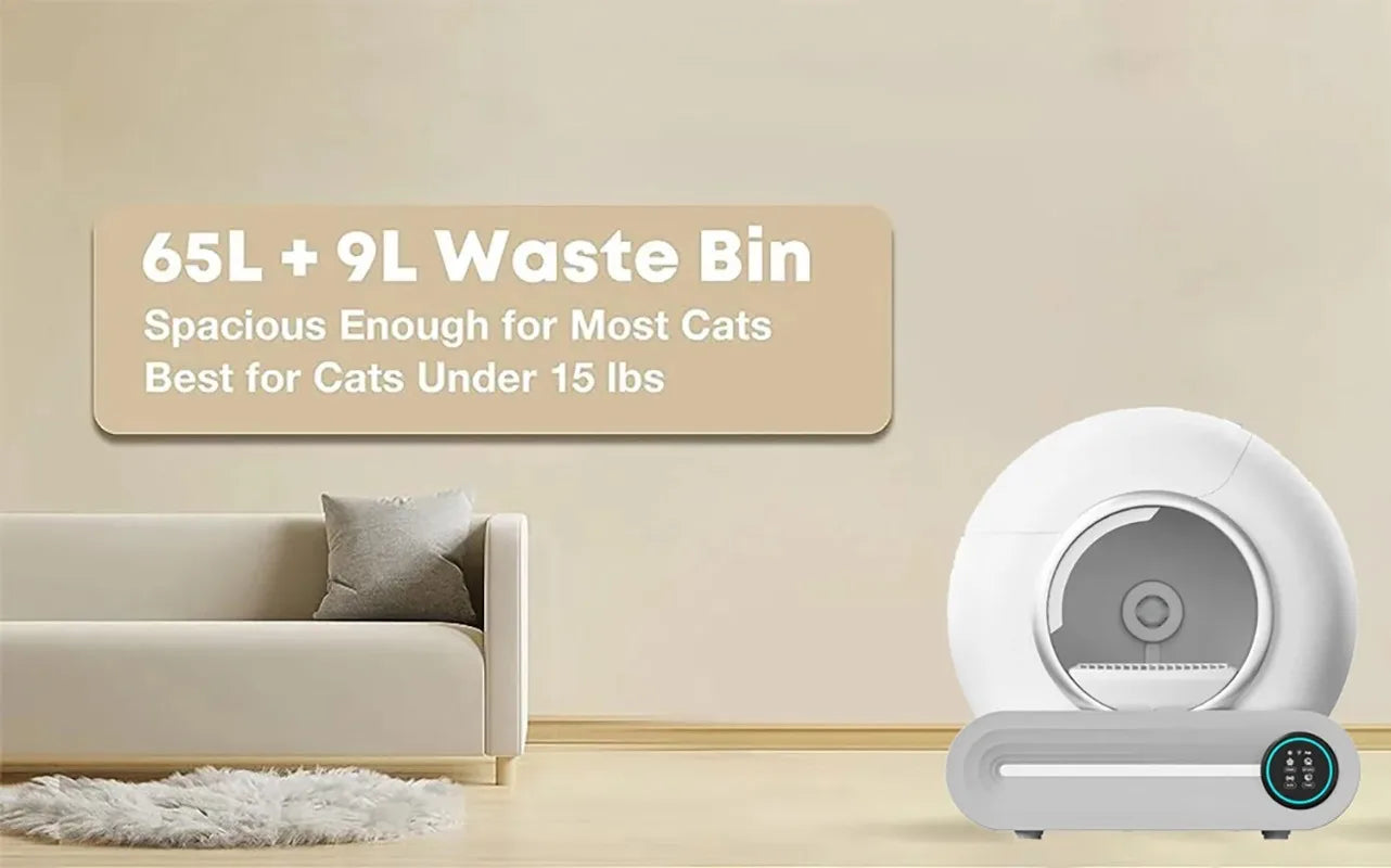 Smart Litter Box Automatic Self-Cleaning Cat Toilet - Electric Large-Sized Cat Sand Box with AI Remote Control