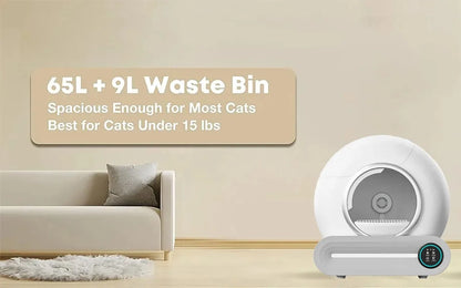 Smart Litter Box Automatic Self-Cleaning Cat Toilet - Electric Large-Sized Cat Sand Box with AI Remote Control
