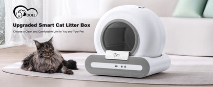 DOEL  Automatic Cat Litter Box Self Cleaning with App Control & Cat Litter Mat Smart Cat Toilet for Multiple Large Cats