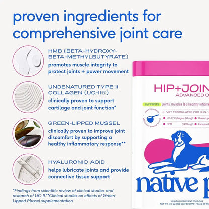 Advanced Care - Hip & Joint Supplement for Dogs - Supports Joints, Cartilage, Muscles & Anti-Inflammatory with HMB, UC-II Collag