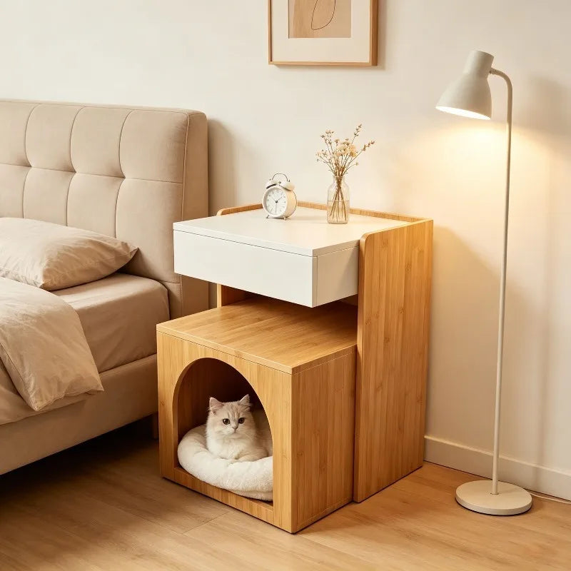 Bedside table Four seasons Universal bedside pet sharing cabinet Storage cat furniture Villa