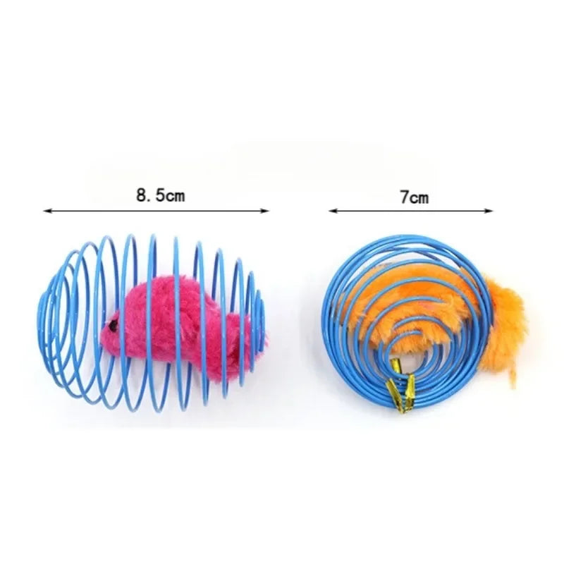 1/2/3pcs Cat Toy Balls Stretchable Kitten Springs Toys Interactive Caged Rats Rolling Cat Balls Random Color Cat Accessories