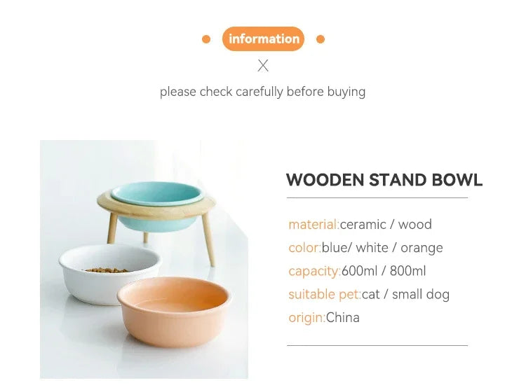 Cat Supplies Food Water Bowl Pet High Foot Feeding Dish Cats Dogs Ceramics Feeder Elevated Cat Ceramic Bowls Height Adjustable