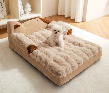 Soft Plush Dog Bed Sofa Winter Warm Pet Sleeping Mat for Small Medium Dogs Cats Removable Puppy Bed Luxury Cozy Cat Sleeping Bed