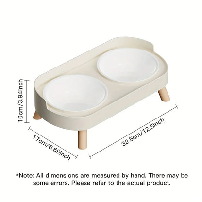 New Cat and Dog Elevated Double Bowl Water Feeding Integrated High Platform Double Bowl