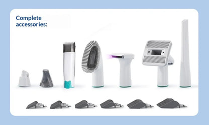 pet 7-in-1 hair suction device cat dog vacuum cleaner machine hair trimmer electric push cutting grooming shaving cleaning