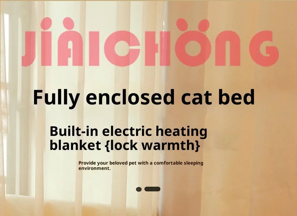 New 360 Degree Fully Enclosed Electric Heating Cat and Dog House Cat Nest Winter Warmth Constant Temperature Cat Beds Blanket