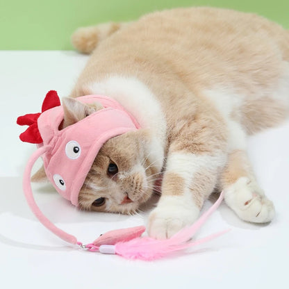 Interactive Cat Toys Cute Cat Hat with Toys