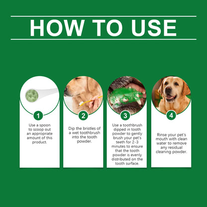 Pet Teeth Cleaning Powder Reduce Dental Plaque Calculus Eliminates Oral Odors Whiten Teeth Fresh Breath Pet Cleaning Products