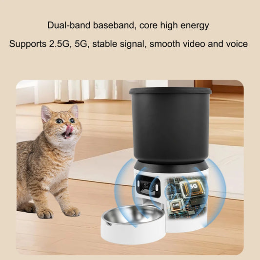 Weomg 4L Smart Automatic Cat Feeder – Button, WiFi & Camera Variants with Stainless Steel Bowl - Pet Suppie