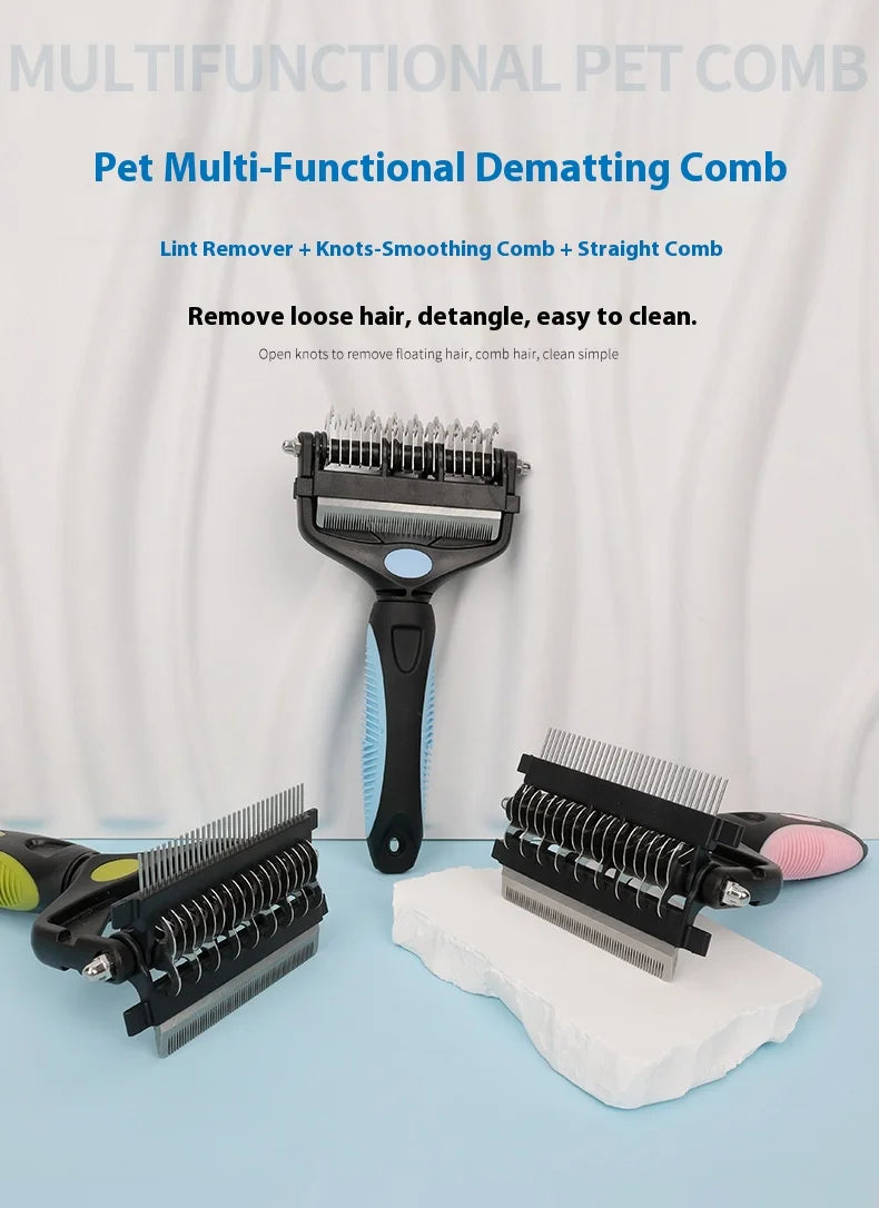 3 In 1 Pet Deshedding Brush Dog Hair Remover Pet Fur Knot Cutter Puppy Cat Comb Brushes Dogs Grooming Shedding Supplies